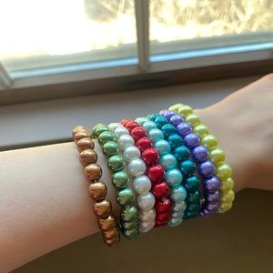Colorful Beaded Bracelets, Large Plastic Beads